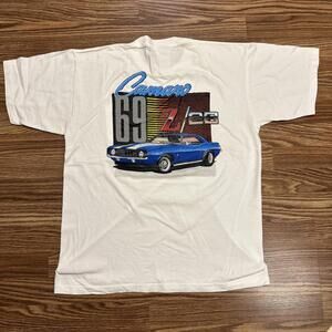 VTG Sportswear 69 Camaro Z 28 Pocket Single Stitch White T Shirt 90s SZ L